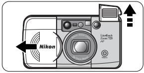 NIKON LITE TOUCH ZOOM 70W-QD - Open the slide cover. - 1