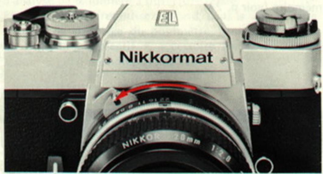 NIKON NIKKORMAT EL1 - Échelle des couplages objectif-postmètre - 1