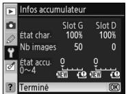 NIKON POIGNEE-ALIMENTATION MB-D80 POUR REFLEX NUMERIQUE D80 - Infos accumulateur - 1
