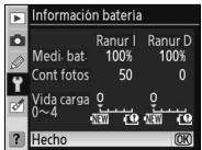 NIKON POIGNEE-ALIMENTATION MB-D80 POUR REFLEX NUMERIQUE D80 - Información bateria - 1