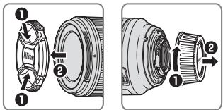 Technical diagram showing two views of a mechanical component with numbered parts and directional arrows indicating assembly or movement.