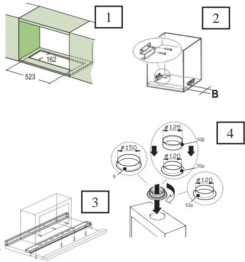 AEG-ELECTROLUX DF 7190 - Perçage du Plan de support et Montage de la Hotte - 1