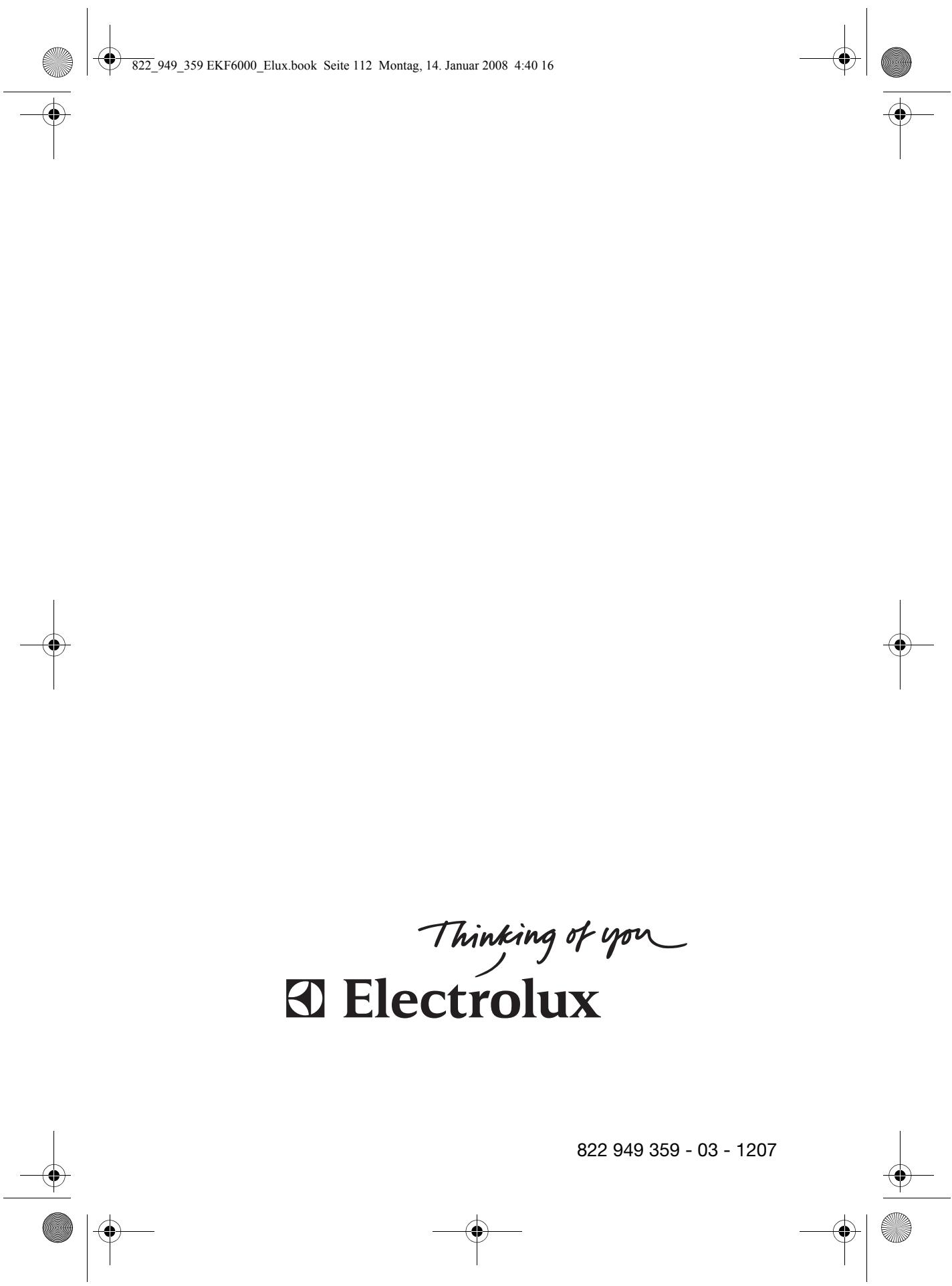 AEG-ELECTROLUX EKF6000 - Chère cliente, cher client, - 1