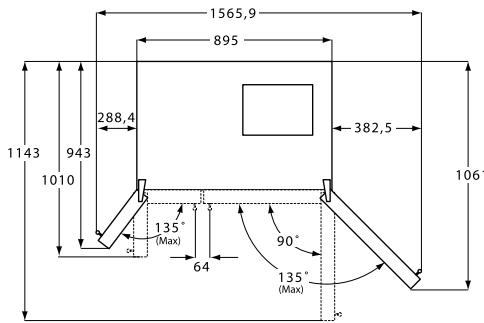 AEG-ELECTROLUX ENL60710S - Dimensioni (comprese le maniglie degli sportelli) - 2