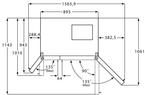 AEG-ELECTROLUX ENL60812X - Dimensoes (incluindo Manipulos da porta) - 2