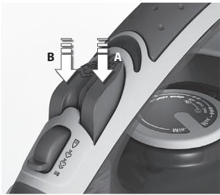 AEG-ELECTROLUX EDB5110 - Ijunkite maitinimo laidą i maitinimo angą. Maitinimo indikatoriaus lemputė įsijungia. Nustatykite temperatūra pasukdami temperatūros reguliatorių i atitinkamą parinkti. Kai lemputė išsijungia, lygintuvas paruoštas naudojimui. - 1