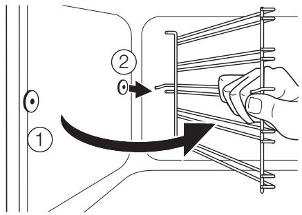 AEG-ELECTROLUX EOC56200W - Remover as calhas de apoio da grelha - 2