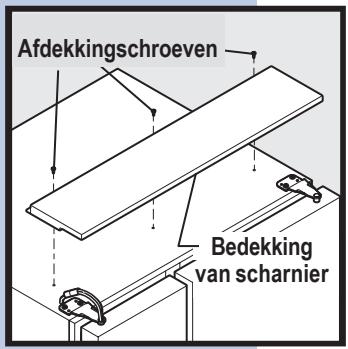 AEG-ELECTROLUX ERL6296XX - Verwijdering van de bedekkingsplaat boven de scharnieren: - 1