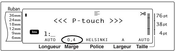 BROTHER PTOUCH PT-3600 - Fonction MARGE de ruban (MARGE) - 1