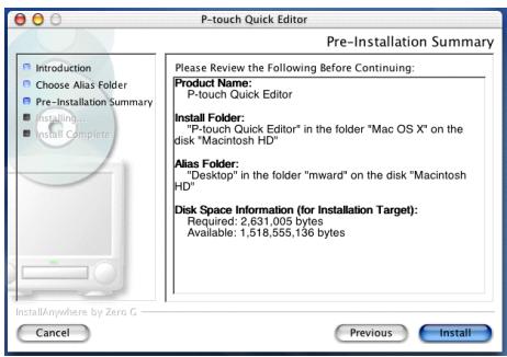 BROTHER PTOUCH PT-9600 - Dans le cas d'un Mac OS X v10.1 ou v10.2: - 6