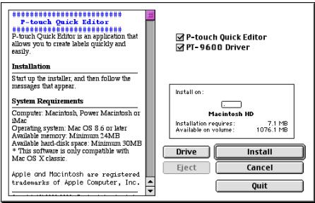 BROTHER PTOUCH PT-9600 - REMARQUE - 1