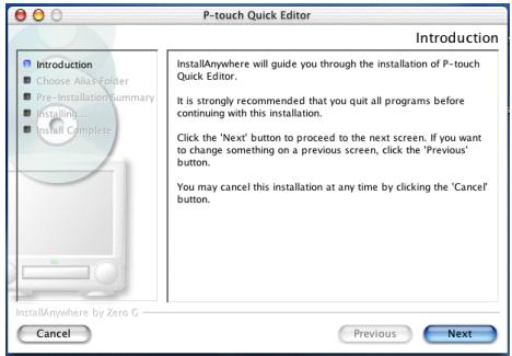 BROTHER PTOUCH PT-9600 - Dans le cas d'un Mac OS X v10.1 ou v10.2: - 4