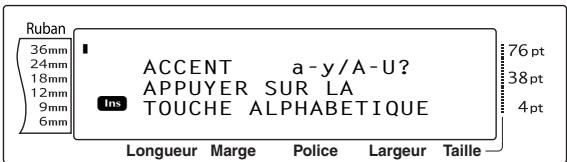 BROTHER PTOUCH PT-9600 - Pour ajouter un caractère accentué au texte : - 1
