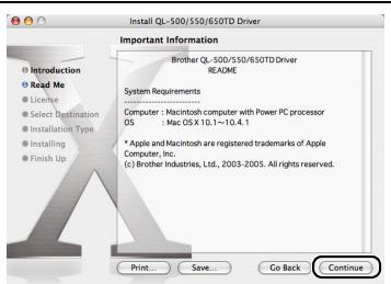 BROTHER P-TOUCH QL-650TD - Klichen Sie auf [Continue]. - 1