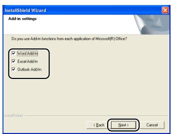 BROTHER P-TOUCH QL-650TD - Check the Microsoft® Office® application that want to the Add-In to work with, and click [Next]. - 3