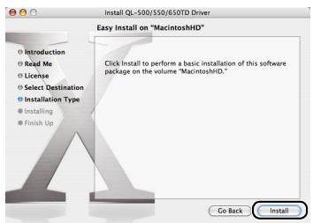 BROTHER P-TOUCH QL-650TD - Klichen Sie auf [Install]. - 1