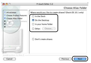 BROTHER P-TOUCH QL-650TD - Select the location where you want to create the alias, and click [Next]. - 1