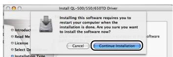 BROTHER P-TOUCH QL-650TD - When continuing the installation, click [Continue Installation]. - 1