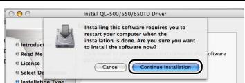 BROTHER P-TOUCH QL-650TD - Um die Installation fortzusetzen, klichen Sie auf [Continue Installation]. - 1