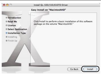 BROTHER P-TOUCH QL-650TD - Select the drive where you want to install the driver, and click [Install]. - 1