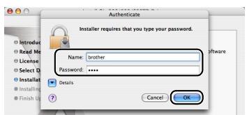 BROTHER P-TOUCH QL-650TD - Input the "Name" and the "Password" of the administrator and click [OK]. - 1