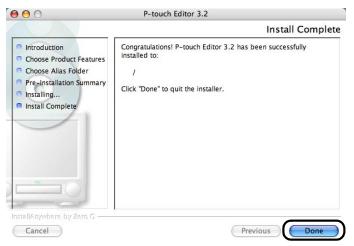 BROTHER P-TOUCH QL-650TD - After the installation is completed and the screen shown on the right is displayed, click [Done]. - 1