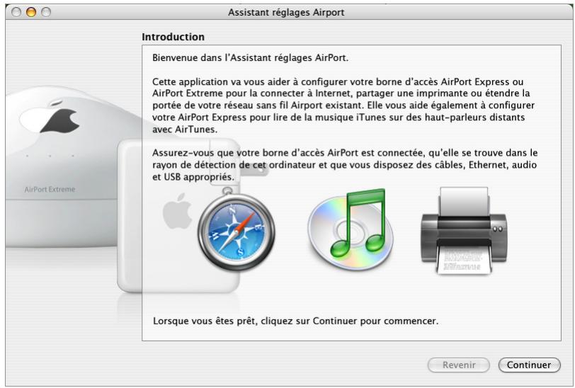 APPLE CREATION DE RESEAUX AIRPORT - Utilisation de l'assistant réglages airport - 1