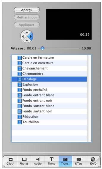 APPLE IMOVIE HD 5 - Ajout de transitions entre des scènes - 1