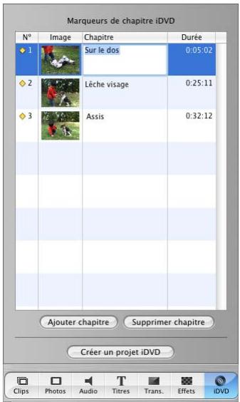 APPLE IMOVIE HD 5 - Récitation de marqueurs de chapitre pour un DVD - 1