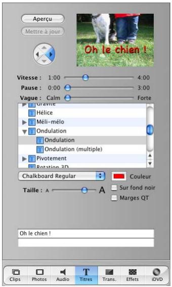 APPLE IMOVIE HD 5 - Ajout de titres - 1