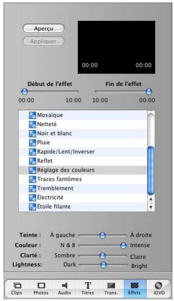 APPLE IMOVIE HD 5 - Vous pouvez facilement ajouter à votre film deux types d'effets spéciaux : les effets d'animation et les effets vidéo. - 1