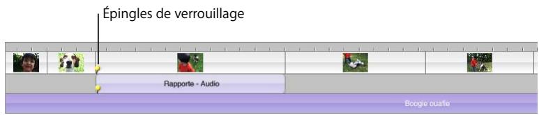 APPLE IMOVIE HD 5 - Pour verrouiller l'audio sur la vidéo : - 1