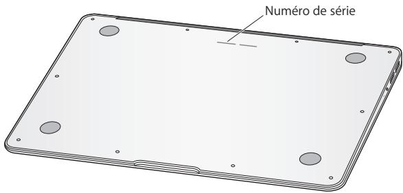 APPLE MACBOOK AIR 11 POUCES - Localisation du numéro de série de votre produit - 1