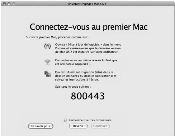 APPLE MACBOOK AIR 11 POUCES - Pour effectuer une migration d'informations vers votre MacBook Air : - 1