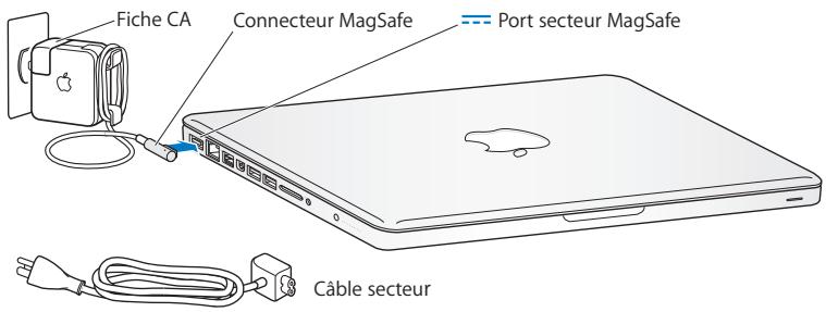 APPLE MACBOOK PRO 13 POUCES - Étape 1: Branchez l'adaptateur secteur MagSafe de 60 W pour alimenter le MacBook Pro et recharger sa batterie. - 1
