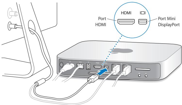 APPLE MAC MINI SERVER CORE I7 A 2,3 GHZ - Étape 4 : Branchez un câble vidéo sur le port mini-DVI ou Mini DisplayPort. - 1