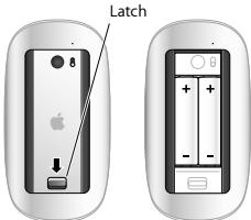 APPLE MAGIC MOUSE - To replace the batteries: - 1