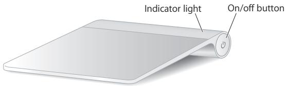 Indicator light On/off button