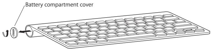 APPLE WIRELESS KEYBOARD MC184F/B - To replace the batteries: - 1