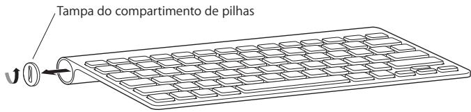 APPLE WIRELESS KEYBOARD MC184F/B - Para substituir as pilhas: - 1