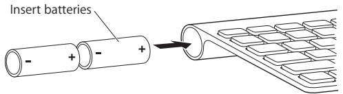 APPLE WIRELESS KEYBOARD MC184F/B - To replace the batteries: - 2