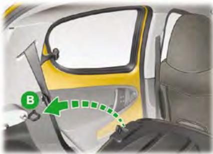 PEUGEOT 107 2008 - Rabattement du dossier de la banquette : - 1