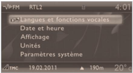 PEUGEOT 3008 2012 - Menu «SETUP» - 1