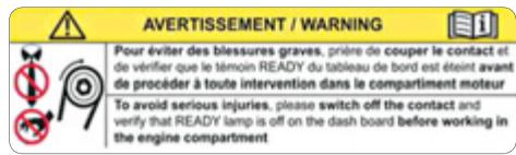 PEUGEOT 3008 HYBRID4 - Precautions / avertissements sous-capots - 3