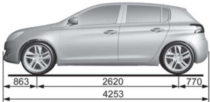 PEUGEOT 308 2 2014 - Dimensions (en mm) - 3