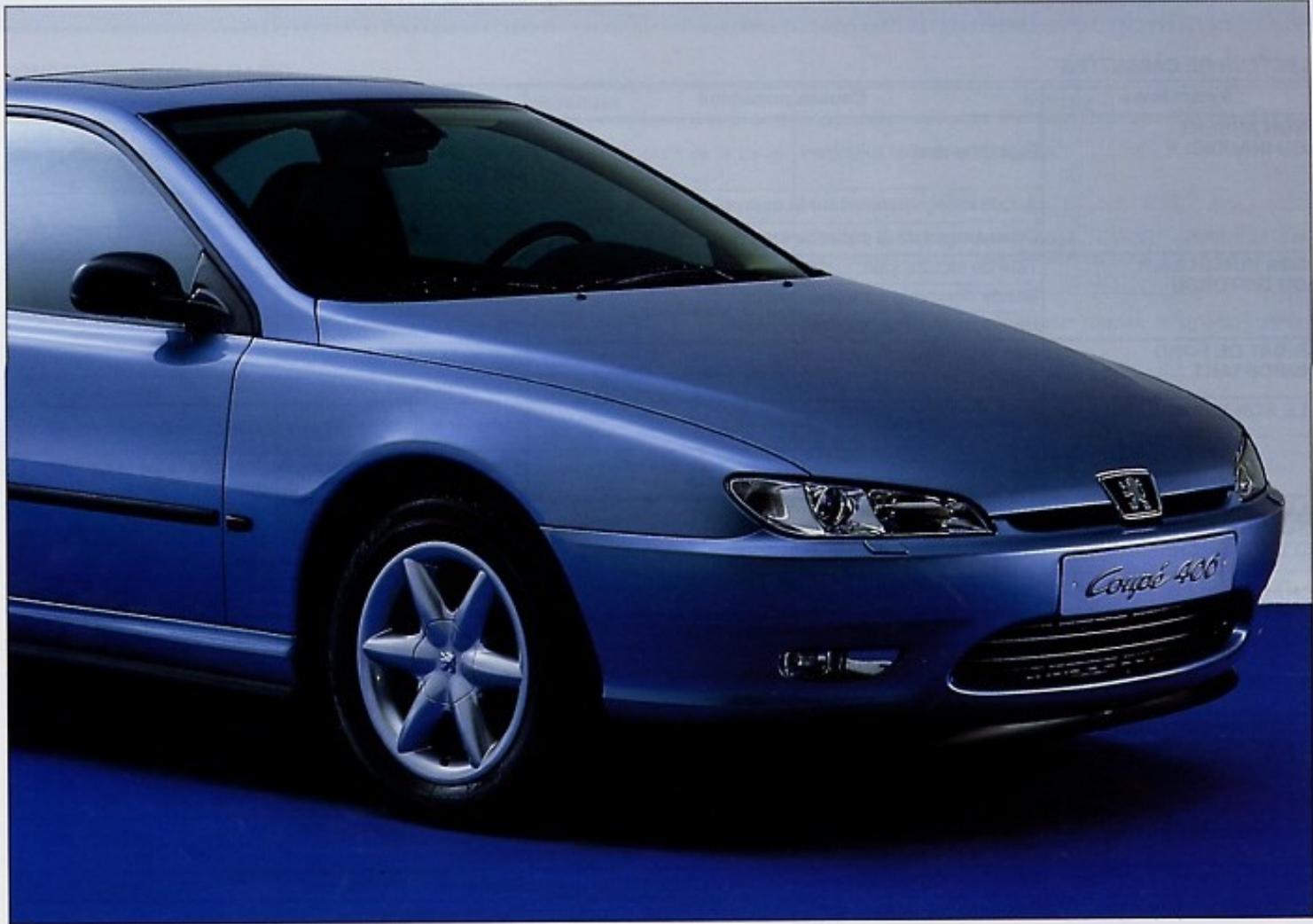 PEUGEOT 406 COUPE - Anomalies de fonctionnement - guide de dépannage - 1