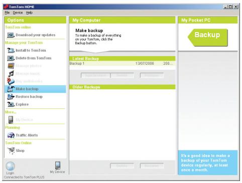 TOMTOM NAVIGATOR 6-NAVIGATION SUR ORGANISEUR PERSONNEL-TELEPHONE PORT - Sauvegarder - 1
