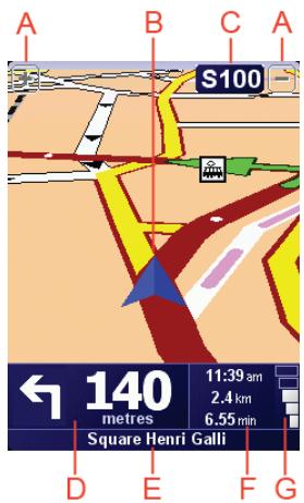 TOMTOM NAVIGATOR 6-NAVIGATION SUR ORGANISEUR PERSONNEL-TELEPHONE PORT - Chapitre 3 Mode conduite - 1
