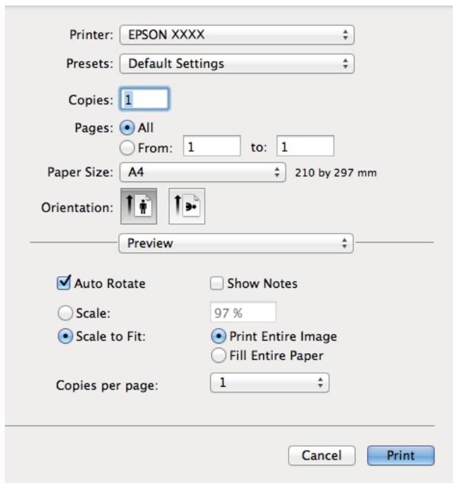 EPSON EXPRESSION PREMIUM XP-322 - Écran du pilote de l'imprimante - 1