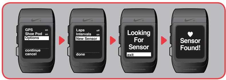 TOMTOM MONTRE NIKE+ SPORTWATCH - ÉTABLISSEMENT DU LIEN ENTRE L'ÉMETTEUR DE FRÉQUENCE CARDIAQUE ET VOTRE MONTRE - 1